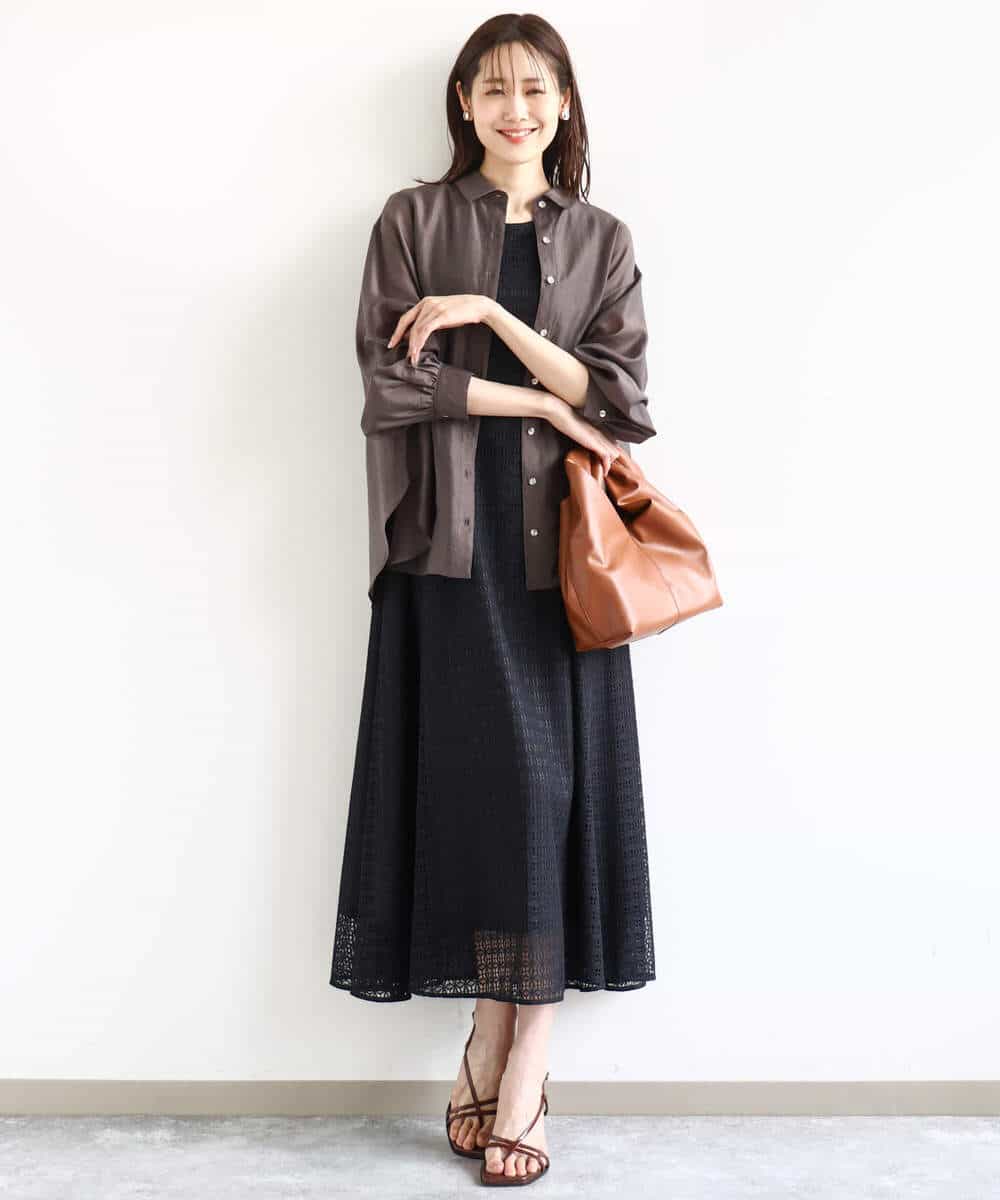 FKEHA65240 MK MICHEL KLEIN(MK ミッシェルクラン) 幾何レースフレアーワンピース/洗える アイボリー