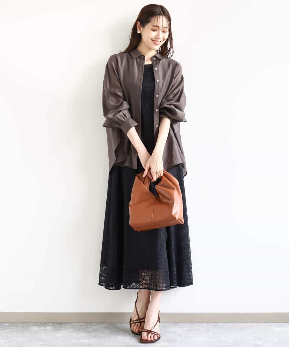 FKEHA65240 MK MICHEL KLEIN(MK ミッシェルクラン) 幾何レースフレアーワンピース/洗える アイボリー