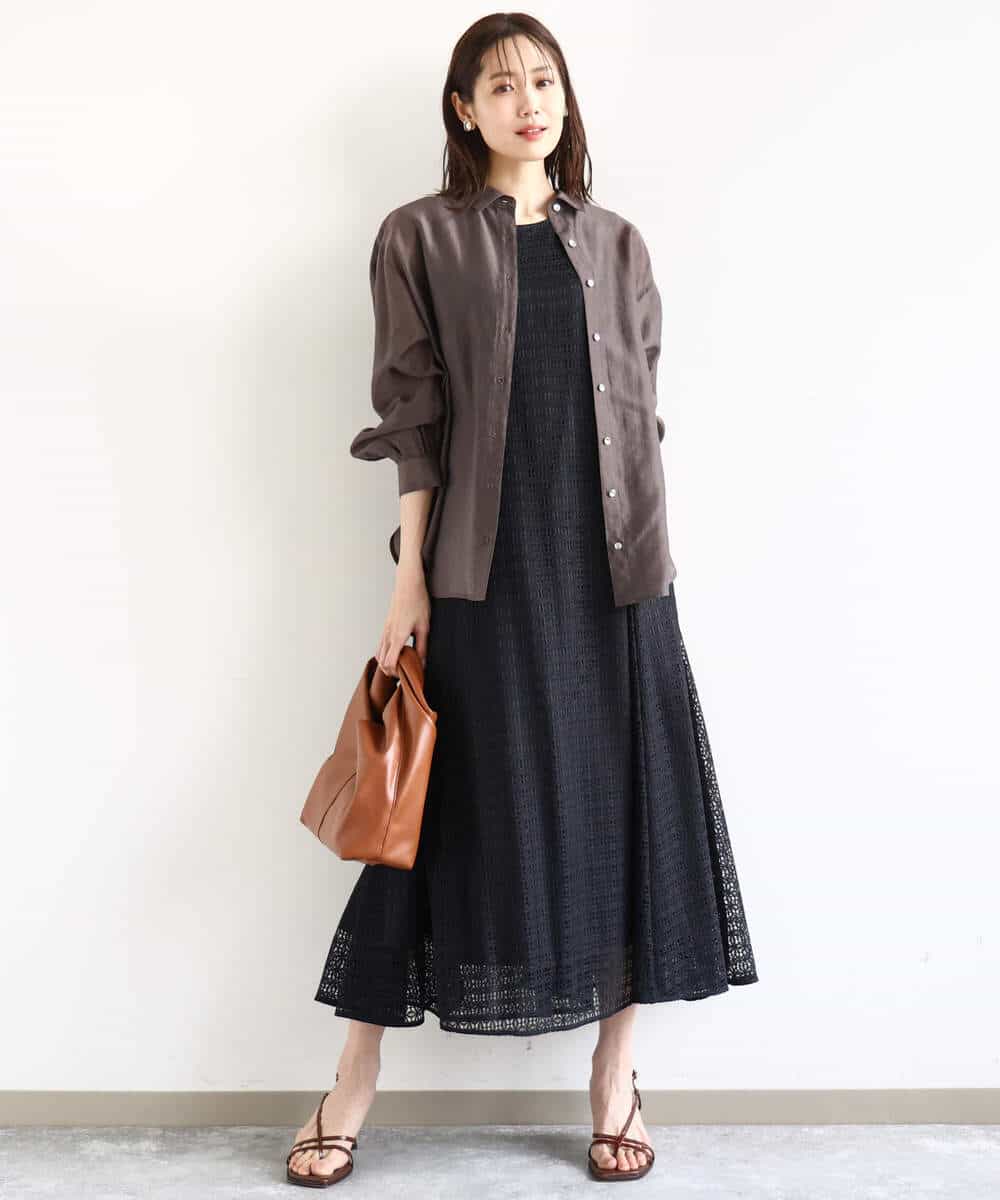 FKEHA65240 MK MICHEL KLEIN(MK ミッシェルクラン) 幾何レースフレアーワンピース/洗える アイボリー