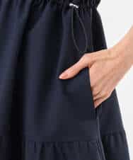 FKEHD64220 MK MICHEL KLEIN(MK ミッシェルクラン) [撥水/UVカット/洗える]ドローコードデザインVネックワンピース ネイビー