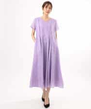 FKEHD65230 MK MICHEL KLEIN(MK ミッシェルクラン) [接触冷感/洗える]ラミーリネン混Aラインワンピース ラベンダー