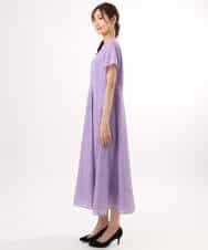 FKEHD65230 MK MICHEL KLEIN(MK ミッシェルクラン) [接触冷感/洗える]ラミーリネン混Aラインワンピース ラベンダー