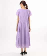 FKEHD65230 MK MICHEL KLEIN(MK ミッシェルクラン) [接触冷感/洗える]ラミーリネン混Aラインワンピース ラベンダー