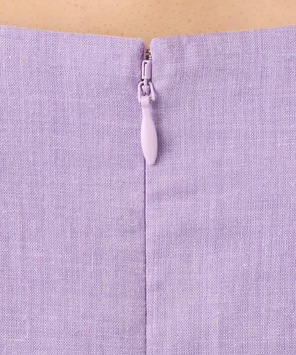 FKEHD65230 MK MICHEL KLEIN(MK ミッシェルクラン) [接触冷感/洗える]ラミーリネン混Aラインワンピース ラベンダー