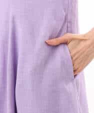 FKEHD65230 MK MICHEL KLEIN(MK ミッシェルクラン) [接触冷感/洗える]ラミーリネン混Aラインワンピース ラベンダー