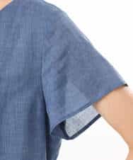 FKEHD65230 MK MICHEL KLEIN(MK ミッシェルクラン) [接触冷感/洗える]ラミーリネン混Aラインワンピース ラベンダー