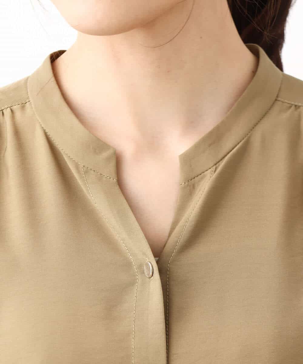 FKEHV68210 MK MICHEL KLEIN(MK ミッシェルクラン) スキッパーカラー2wayワンピース/洗える キャメル