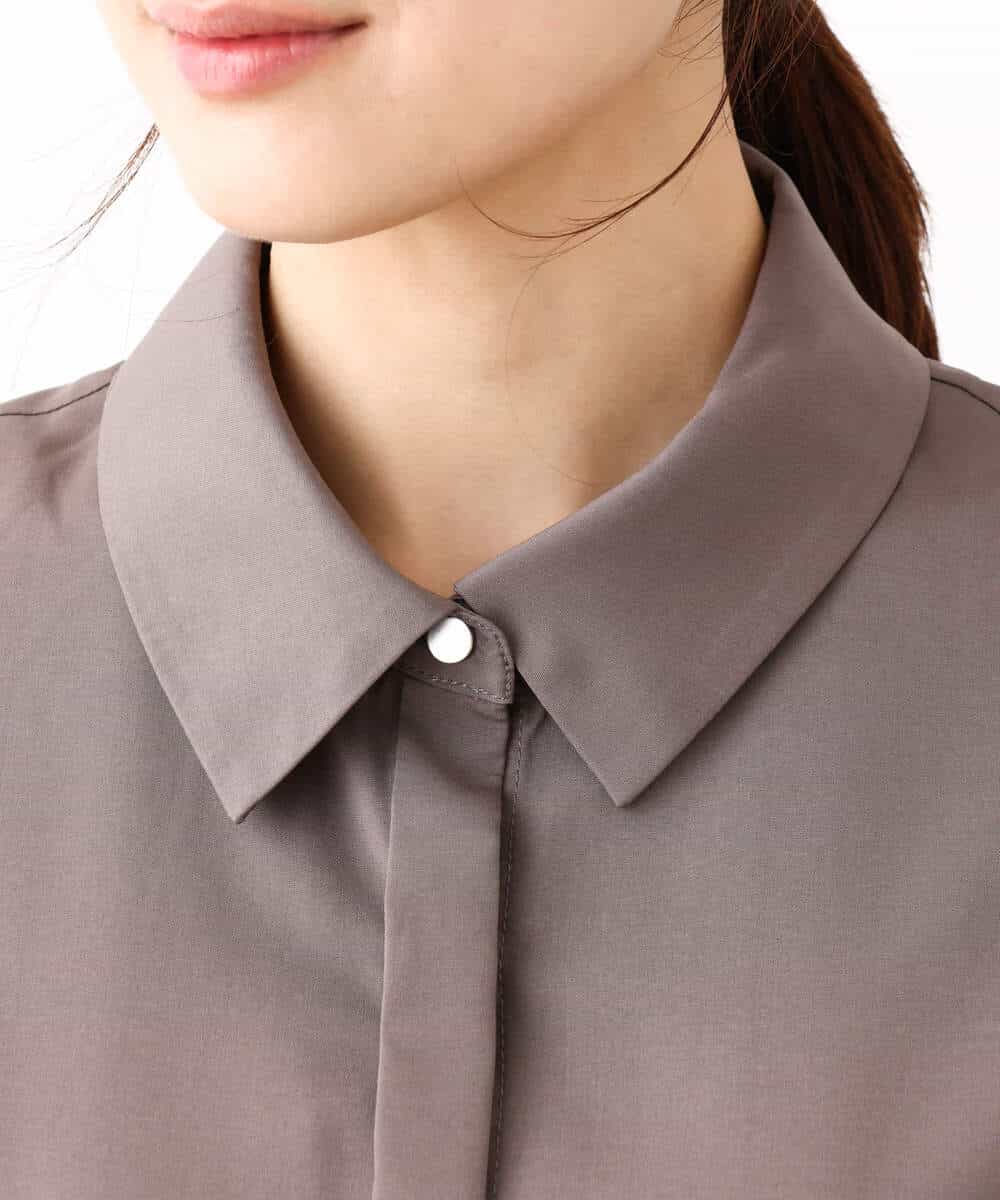 FKEIV18190 MK MICHEL KLEIN(MK ミッシェルクラン) ウエストタックシャツワンピース/洗える モカ
