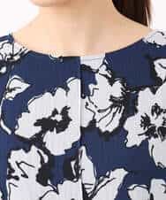 FKEJA75230 MK MICHEL KLEIN(MK ミッシェルクラン) 花柄ティアードワンピース/洗える ネイビー
