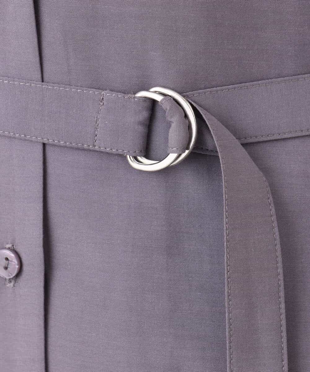 FKEJA76200 MK MICHEL KLEIN(MK ミッシェルクラン) ベルト付きキーネックワンピース/洗える パープル