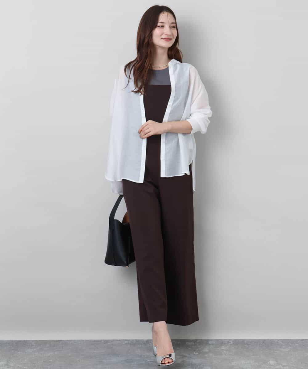 FKEJA80190 MK MICHEL KLEIN(MK ミッシェルクラン) ストラップコンビネゾン/洗える グレー