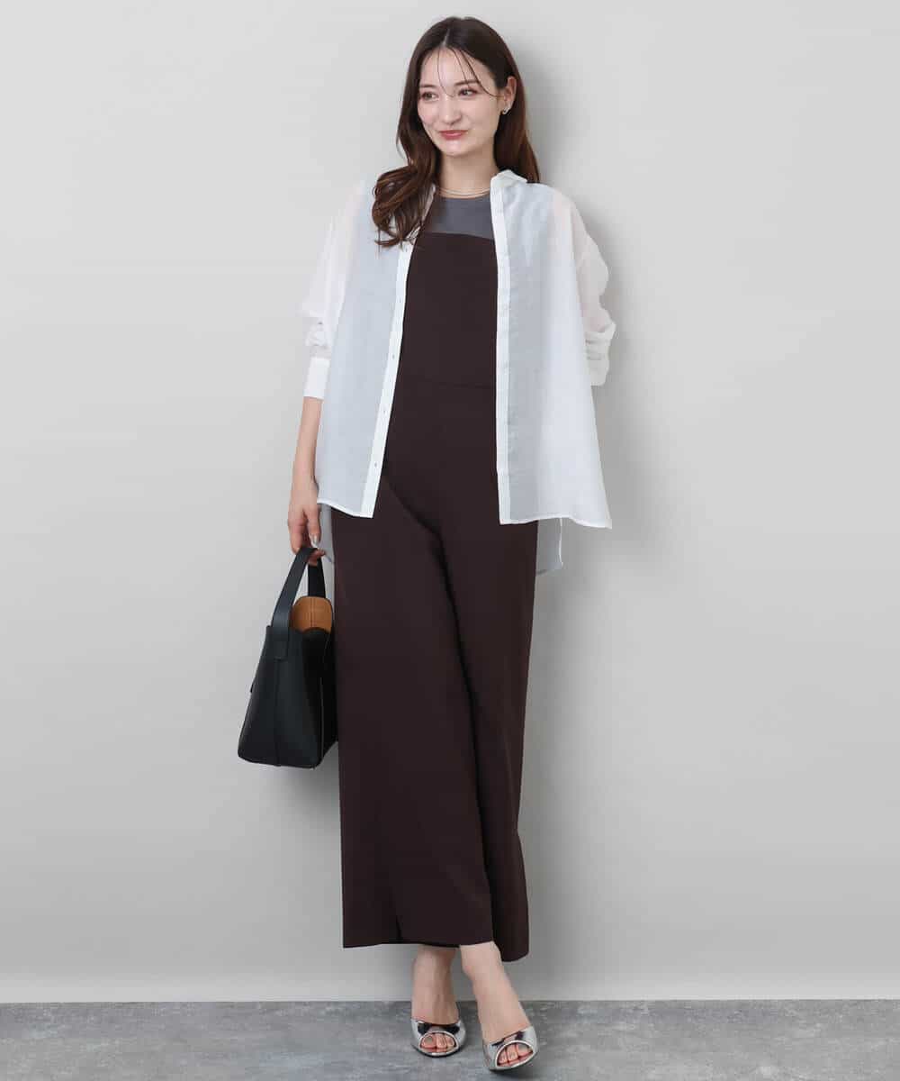 FKEJA80190 MK MICHEL KLEIN(MK ミッシェルクラン) ストラップコンビネゾン/洗える グレー