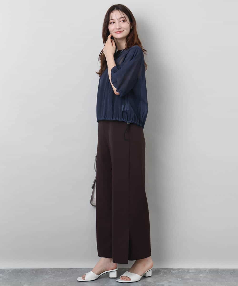 FKEJA80190 MK MICHEL KLEIN(MK ミッシェルクラン) ストラップコンビネゾン/洗える グレー