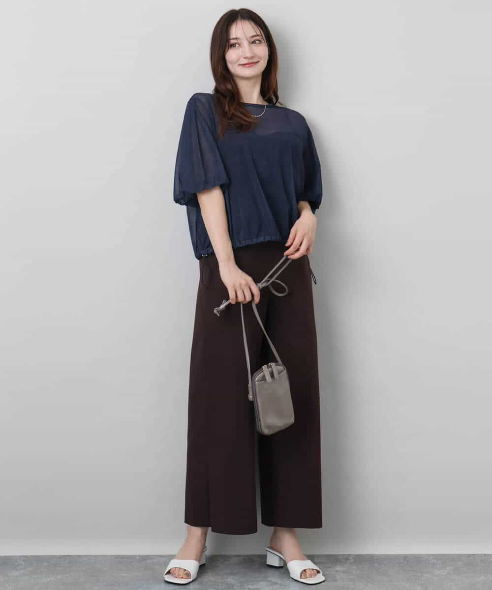FKEJA80190 MK MICHEL KLEIN(MK ミッシェルクラン) ストラップコンビネゾン/洗える グレー