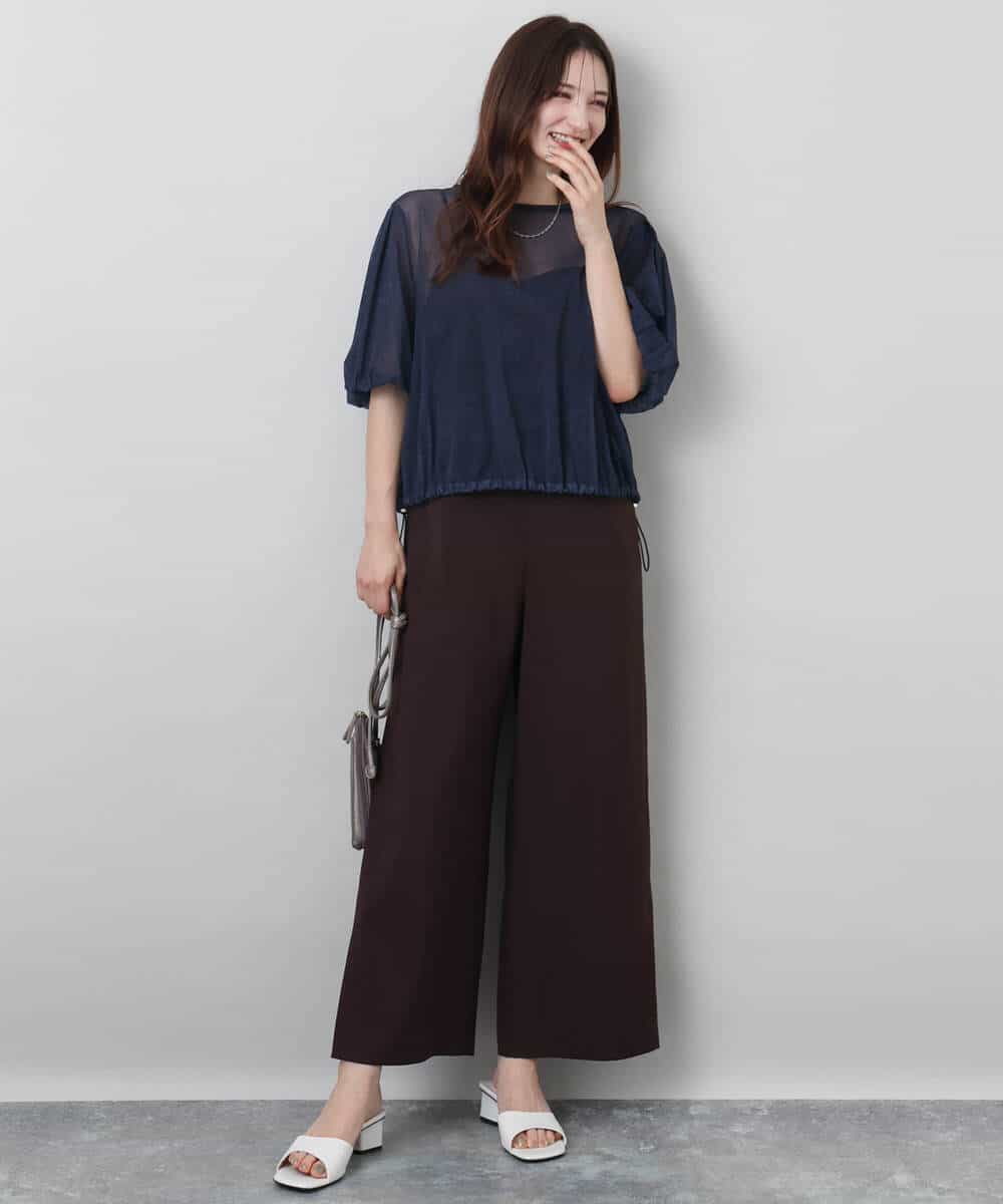 FKEJA80190 MK MICHEL KLEIN(MK ミッシェルクラン) ストラップコンビネゾン/洗える グレー