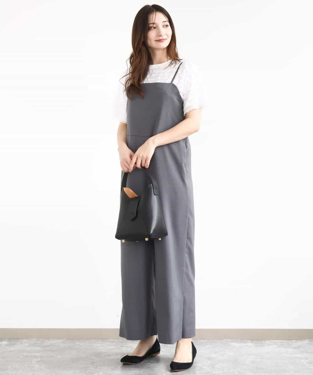 FKEJA80190 MK MICHEL KLEIN(MK ミッシェルクラン) ストラップコンビネゾン/洗える グレー