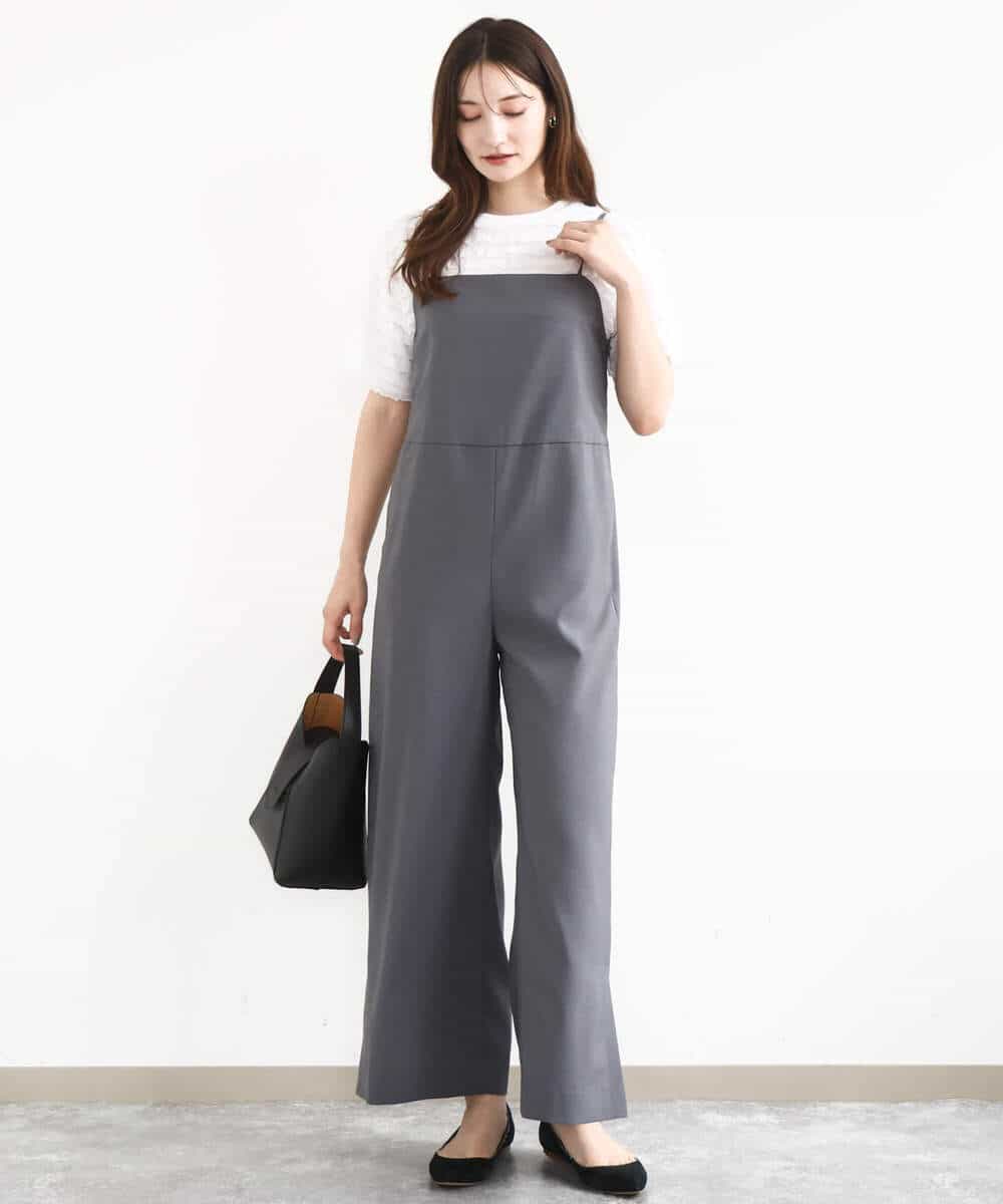 FKEJA80190 MK MICHEL KLEIN(MK ミッシェルクラン) ストラップコンビネゾン/洗える グレー