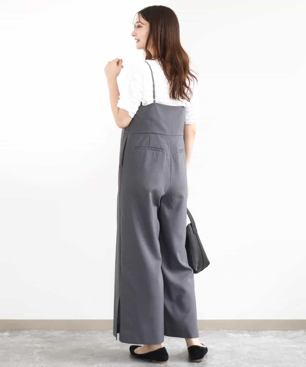 FKEJA80190 MK MICHEL KLEIN(MK ミッシェルクラン) ストラップコンビネゾン/洗える グレー