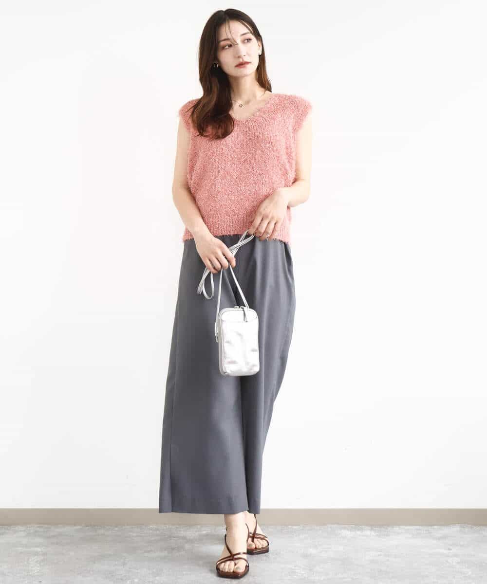 FKEJA80190 MK MICHEL KLEIN(MK ミッシェルクラン) ストラップコンビネゾン/洗える グレー