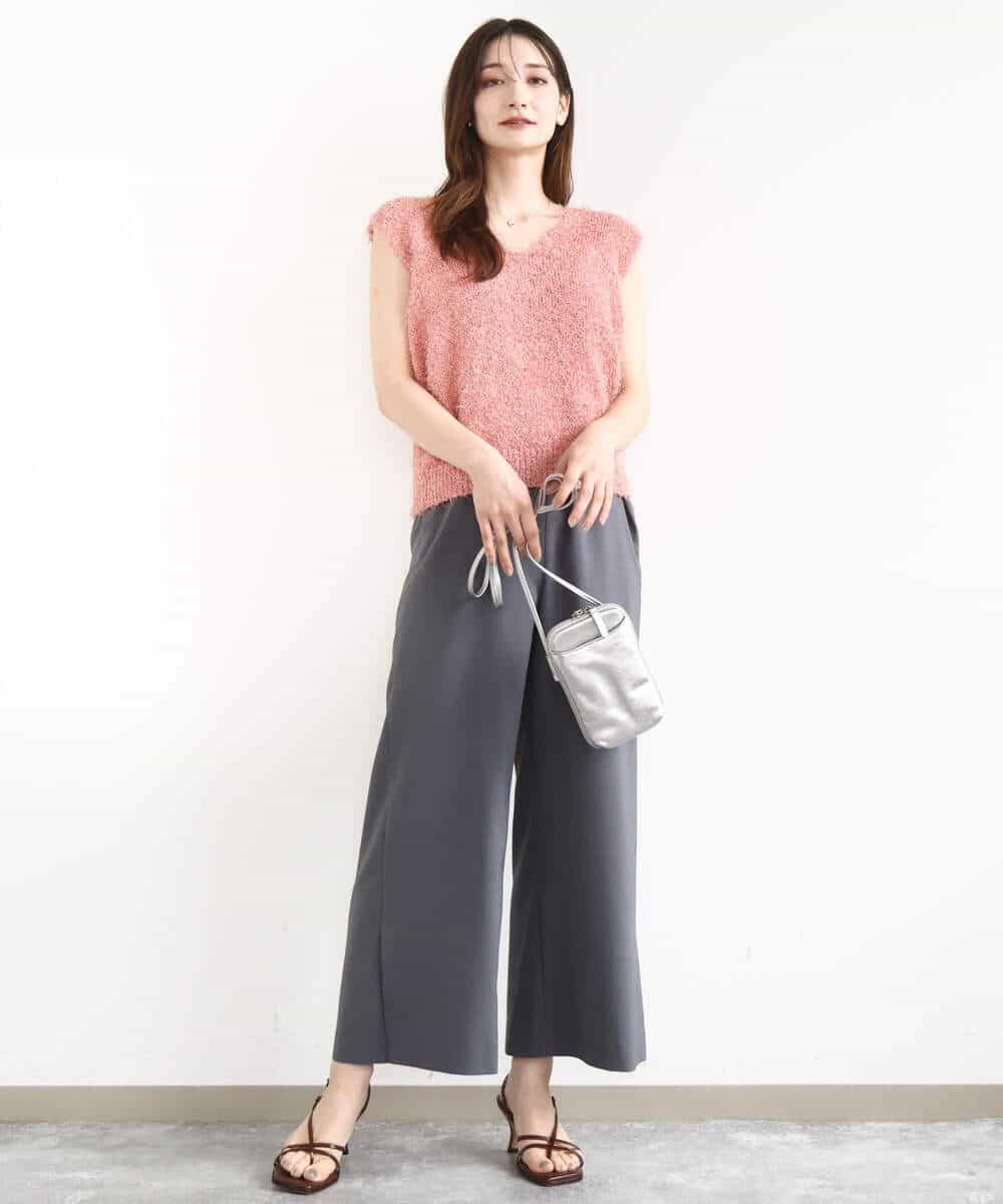 FKEJA80190 MK MICHEL KLEIN(MK ミッシェルクラン) ストラップコンビネゾン/洗える グレー