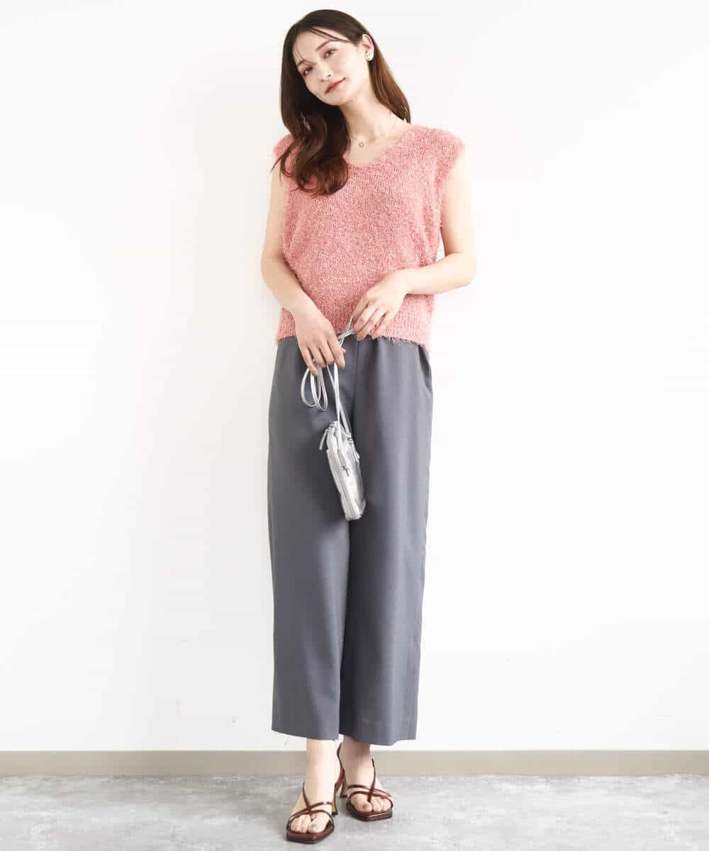 FKEJA80190 MK MICHEL KLEIN(MK ミッシェルクラン) ストラップコンビネゾン/洗える グレー