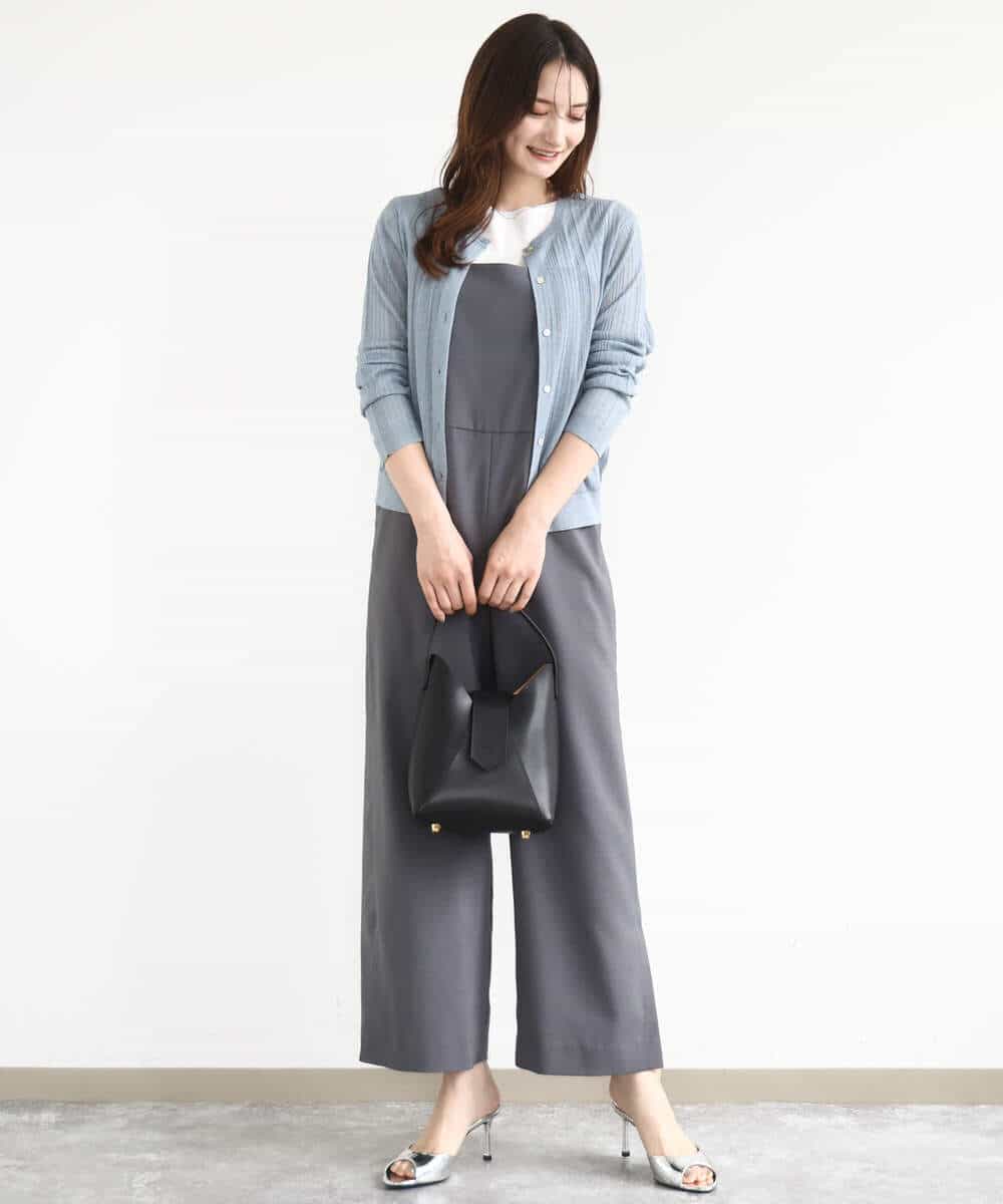 FKEJA80190 MK MICHEL KLEIN(MK ミッシェルクラン) ストラップコンビネゾン/洗える グレー