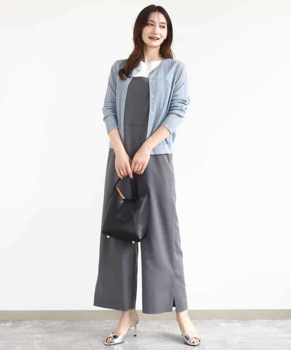 FKEJA80190 MK MICHEL KLEIN(MK ミッシェルクラン) ストラップコンビネゾン/洗える グレー