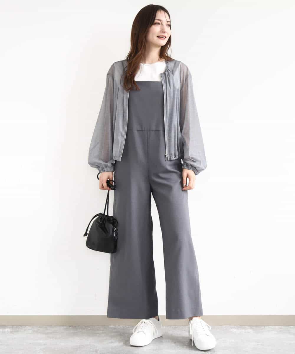 FKEJA80190 MK MICHEL KLEIN(MK ミッシェルクラン) ストラップコンビネゾン/洗える グレー