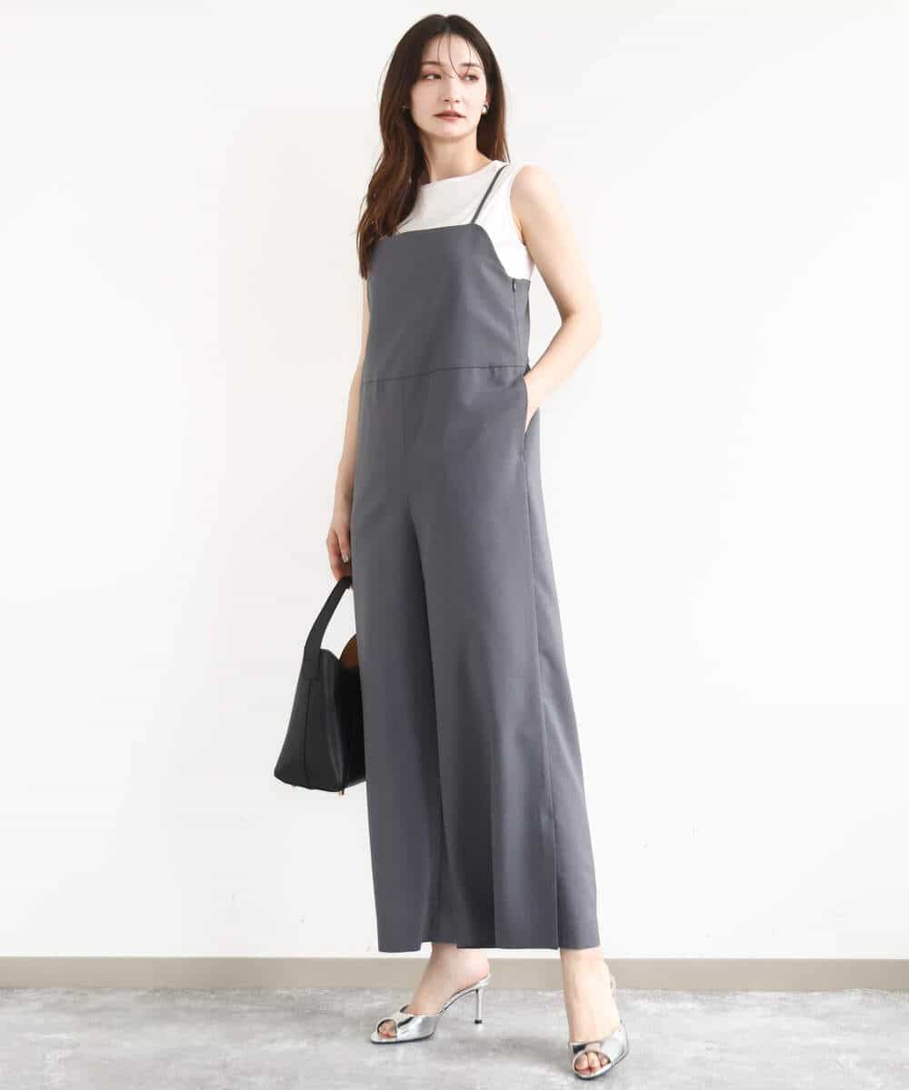 FKEJA80190 MK MICHEL KLEIN(MK ミッシェルクラン) ストラップコンビネゾン/洗える グレー