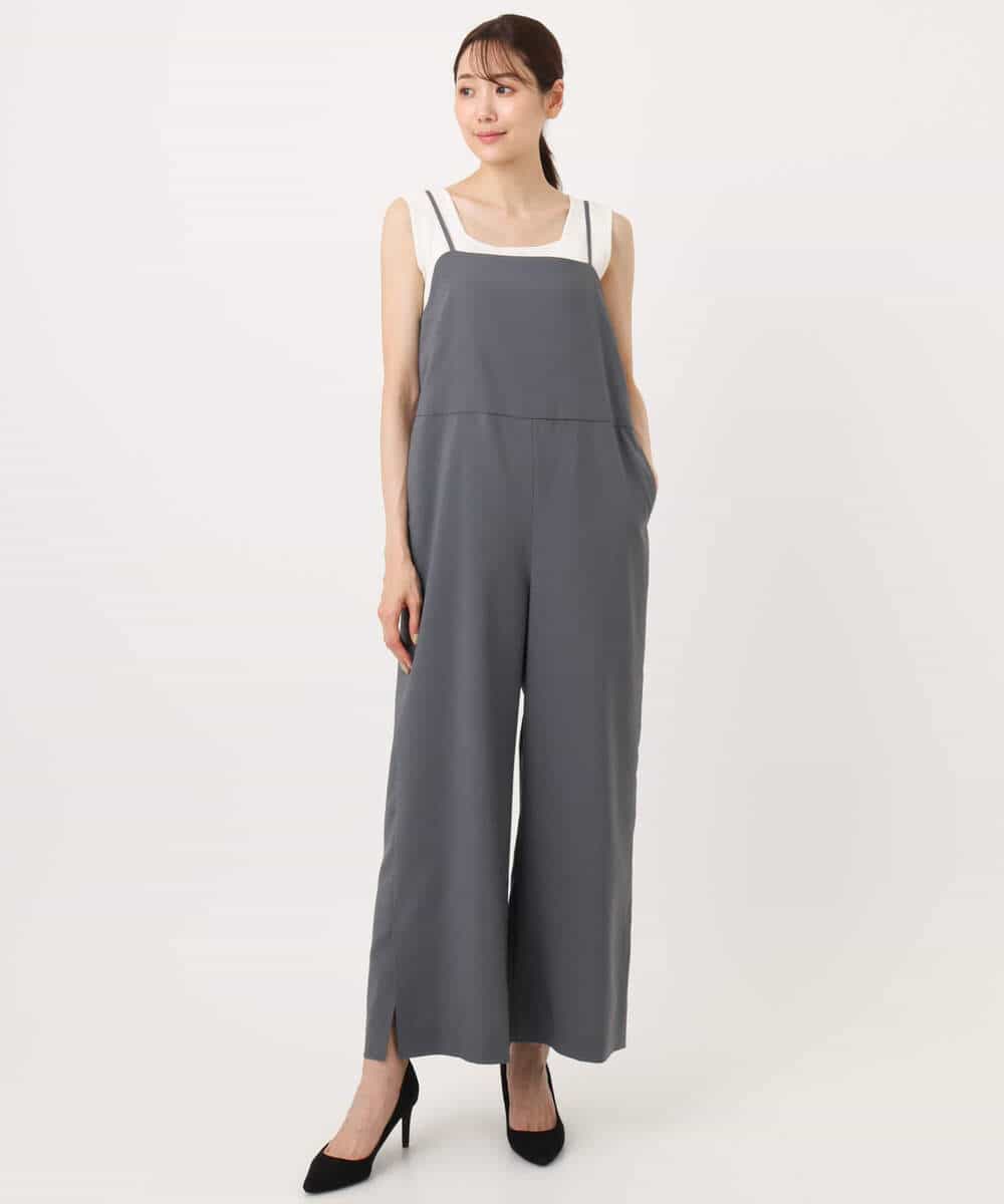 FKEJA80190 MK MICHEL KLEIN(MK ミッシェルクラン) ストラップコンビネゾン/洗える グレー