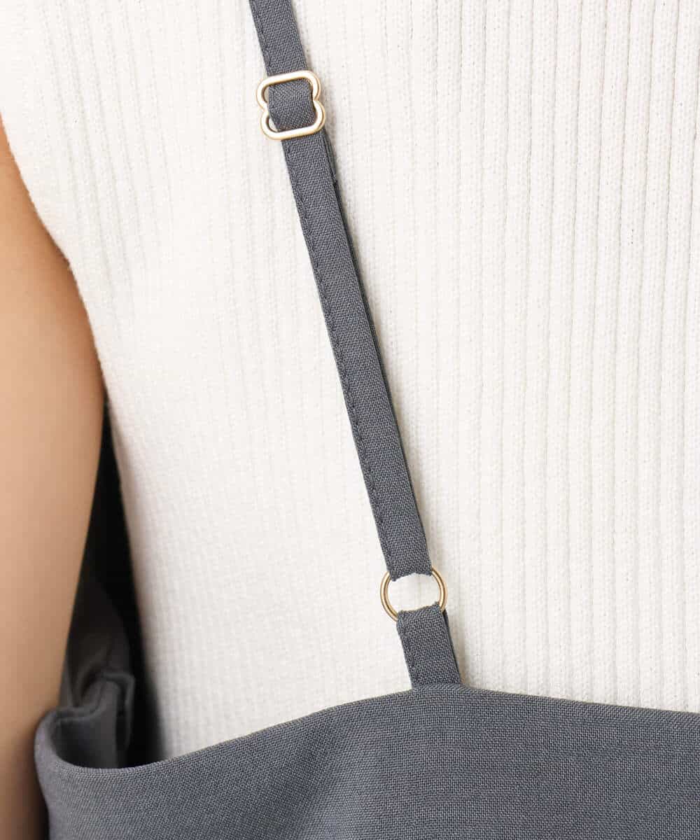 FKEJA80190 MK MICHEL KLEIN(MK ミッシェルクラン) ストラップコンビネゾン/洗える グレー