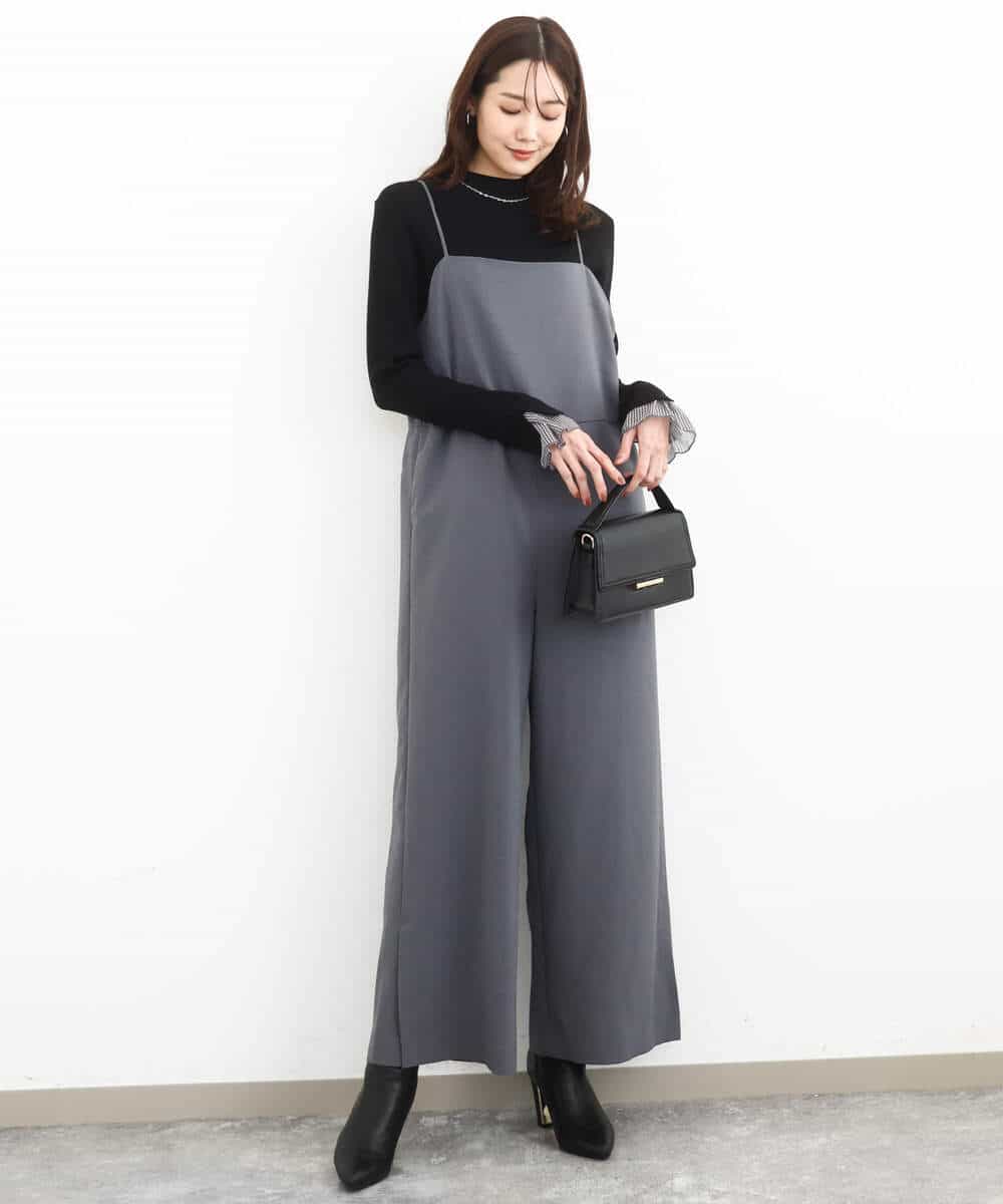 FKEJA80190 MK MICHEL KLEIN(MK ミッシェルクラン) ストラップコンビネゾン/洗える グレー