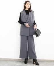 FKEJA80190 MK MICHEL KLEIN(MK ミッシェルクラン) ストラップコンビネゾン/洗える グレー