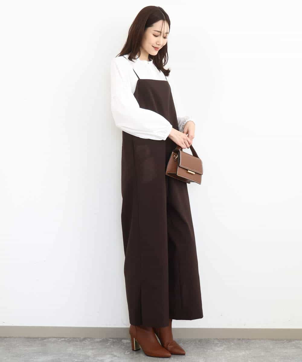 FKEJA80190 MK MICHEL KLEIN(MK ミッシェルクラン) ストラップコンビネゾン/洗える グレー