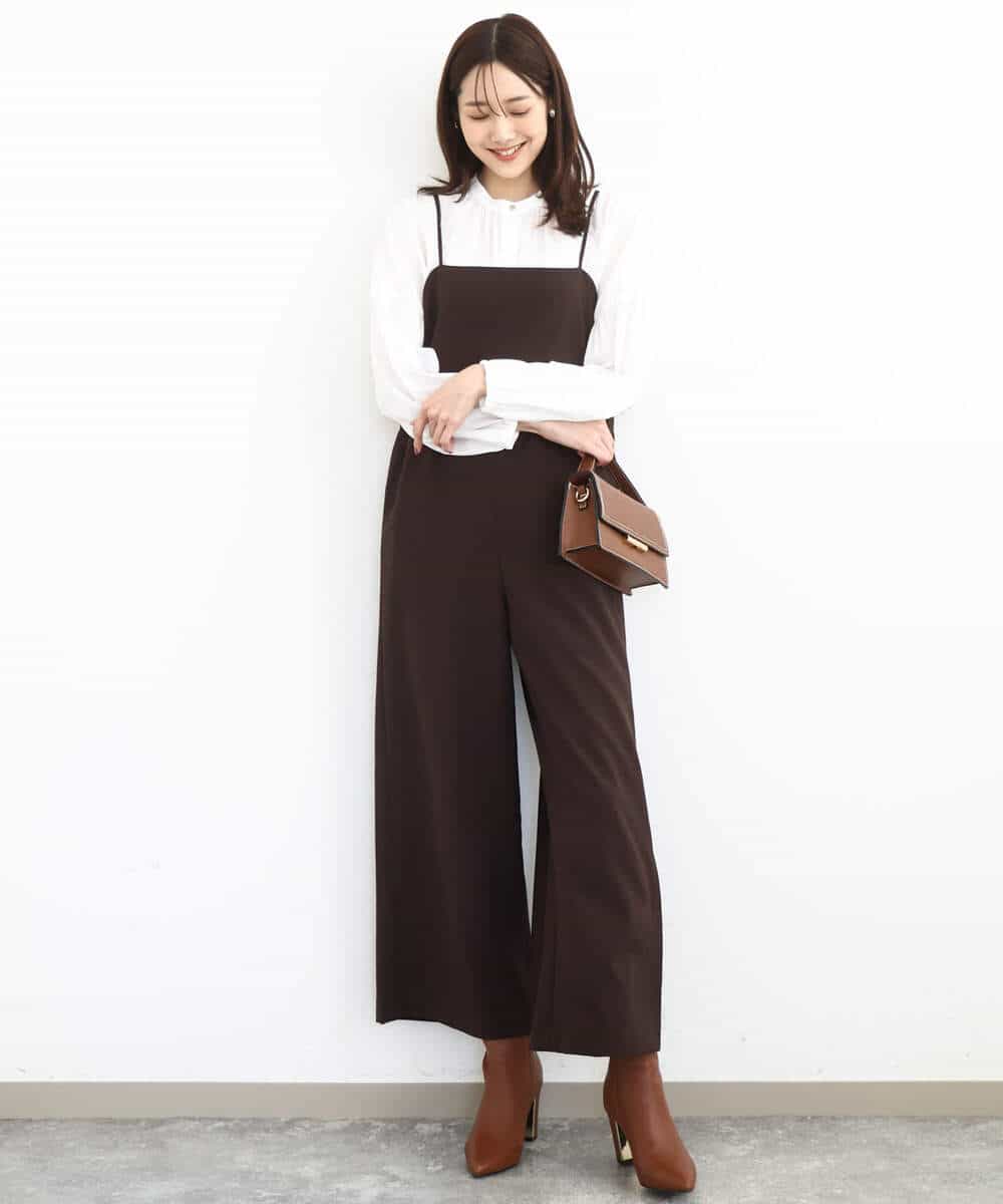 FKEJA80190 MK MICHEL KLEIN(MK ミッシェルクラン) ストラップコンビネゾン/洗える グレー