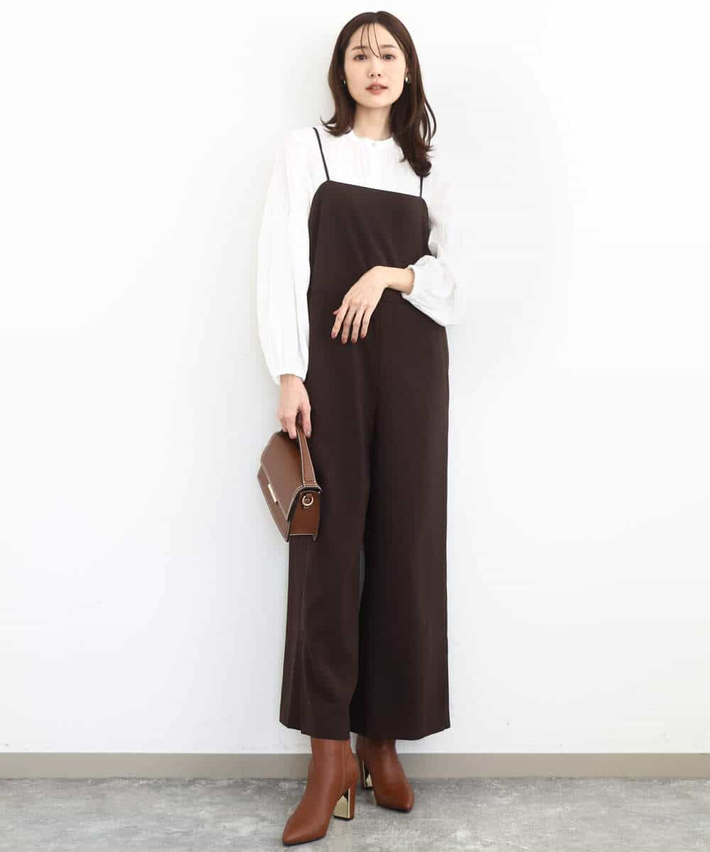 FKEJA80190 MK MICHEL KLEIN(MK ミッシェルクラン) ストラップコンビネゾン/洗える グレー