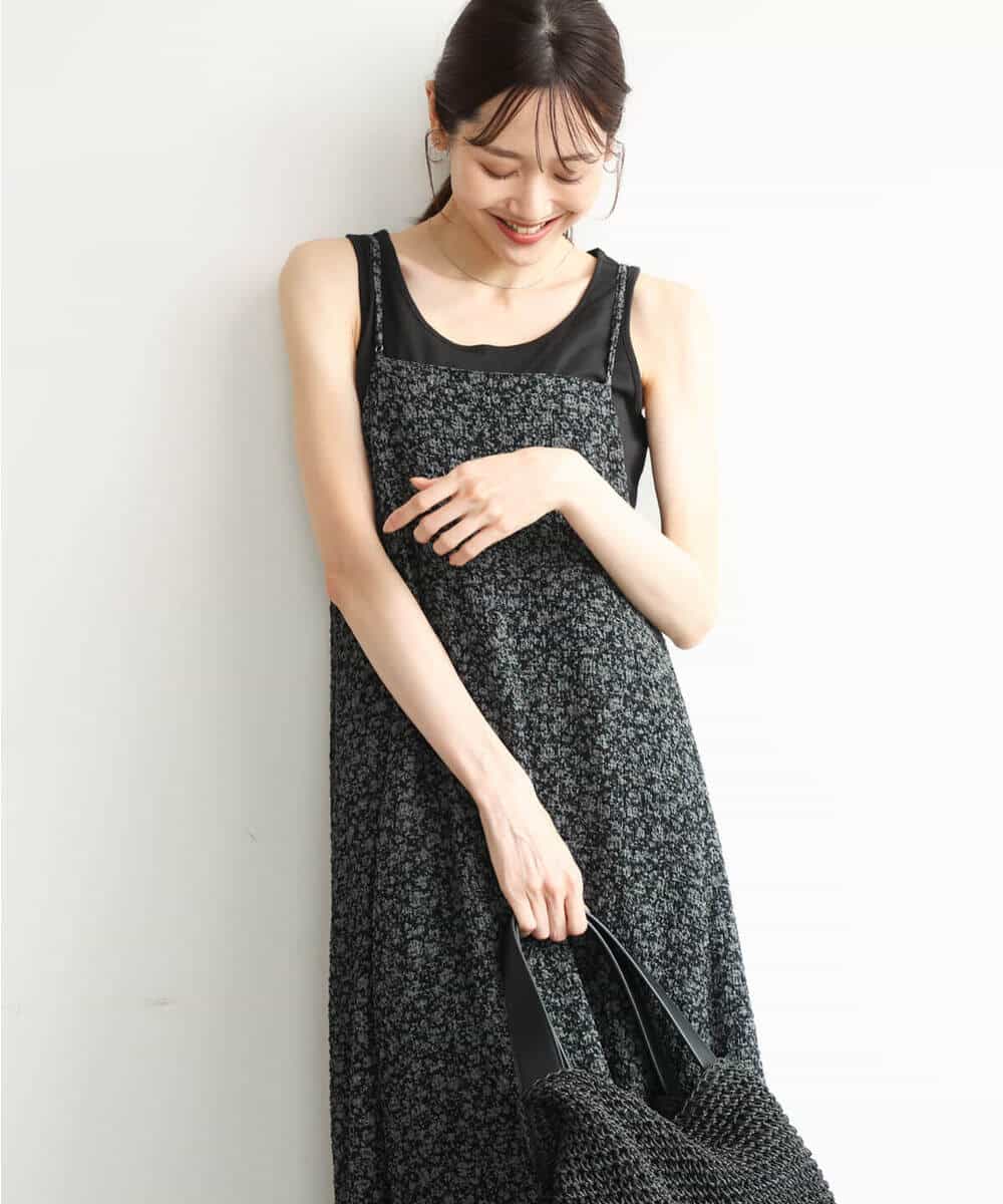 FKEJD30230 MK MICHEL KLEIN(MK ミッシェルクラン) [洗える]前後2way花柄シアーキャミワンピース アイボリー