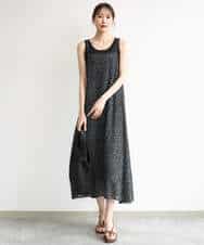 FKEJD30230 MK MICHEL KLEIN(MK ミッシェルクラン) [洗える]前後2way花柄シアーキャミワンピース アイボリー