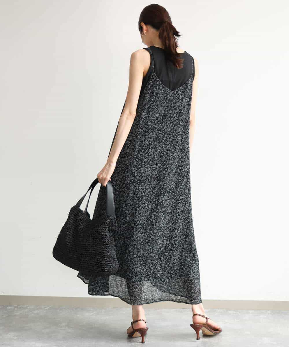FKEJD30230 MK MICHEL KLEIN(MK ミッシェルクラン) [洗える]前後2way花柄シアーキャミワンピース アイボリー
