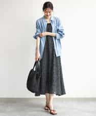 FKEJD30230 MK MICHEL KLEIN(MK ミッシェルクラン) [洗える]前後2way花柄シアーキャミワンピース アイボリー