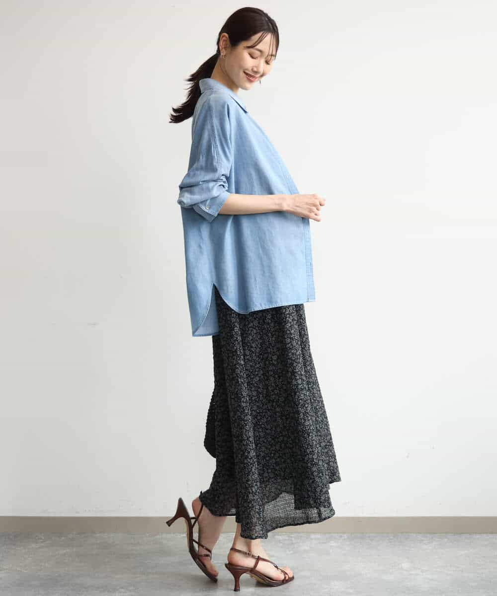 FKEJD30230 MK MICHEL KLEIN(MK ミッシェルクラン) [洗える]前後2way花柄シアーキャミワンピース アイボリー
