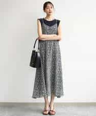 FKEJD30230 MK MICHEL KLEIN(MK ミッシェルクラン) [洗える]前後2way花柄シアーキャミワンピース アイボリー