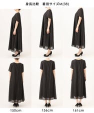 FKEJD32210 MK MICHEL KLEIN(MK ミッシェルクラン) [洗える]ドビーストライプフレアーワンピース ブラック
