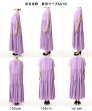 FKEJD72210 MK MICHEL KLEIN(MK ミッシェルクラン) [UVカット/接触冷感/洗える]ティアードデザインサテンワンピース ダークグレー