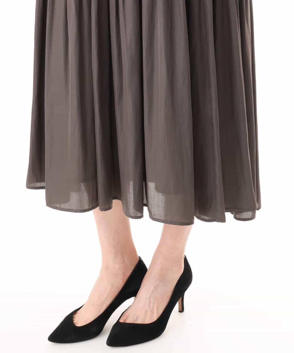 FKEJD72210 MK MICHEL KLEIN(MK ミッシェルクラン) [UVカット/接触冷感/洗える]ティアードデザインサテンワンピース ダークグレー