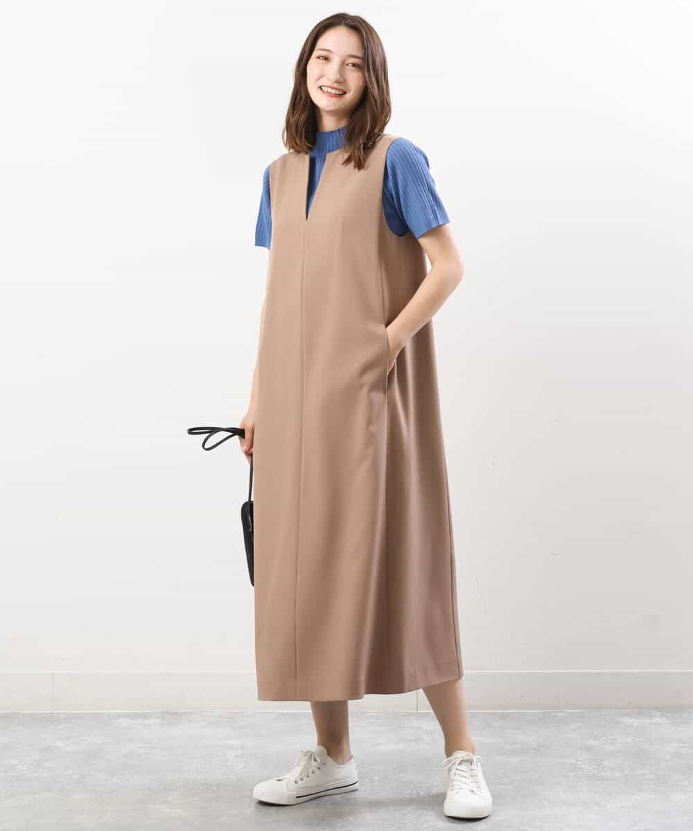 【myu】 新品！ペプラム ツイード  ジャンパースカート ワンピース Lサイズ