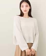 FKFAA47170 MK MICHEL KLEIN(MK ミッシェルクラン) スパンコールmixショート丈ニット/洗える アイボリー