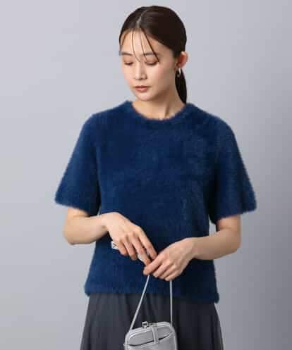 FKFAD30120 MK MICHEL KLEIN 半袖シャギーニット/洗える