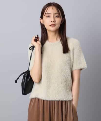 FKFAD30120 MK MICHEL KLEIN 半袖シャギーニット/洗える