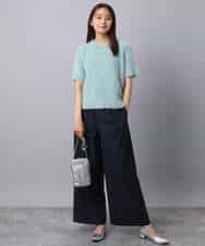 FKFAD30120 MK MICHEL KLEIN(MK ミッシェルクラン) 半袖シャギーニット/洗える ベージュ